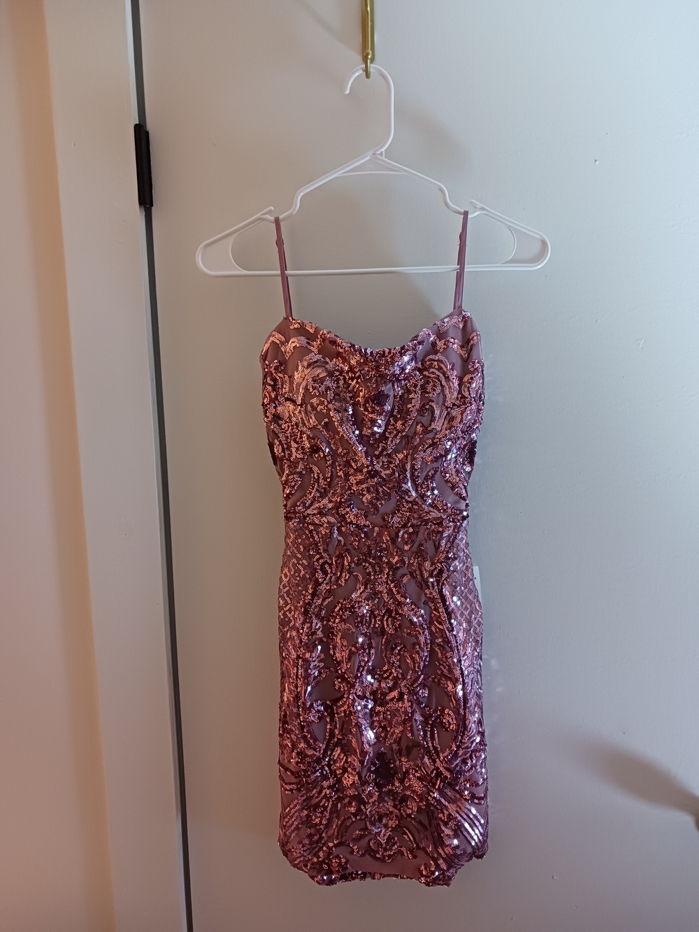 NWT B. Darlin Sequin Party Dress - Rose Pink Junior Size 7/8